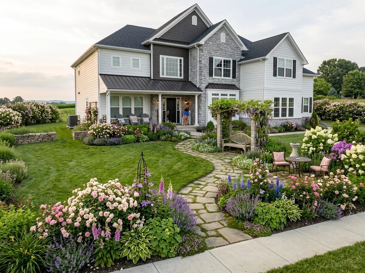 Landscape design in English Cottage Garden style — Yard by GenRoom AI