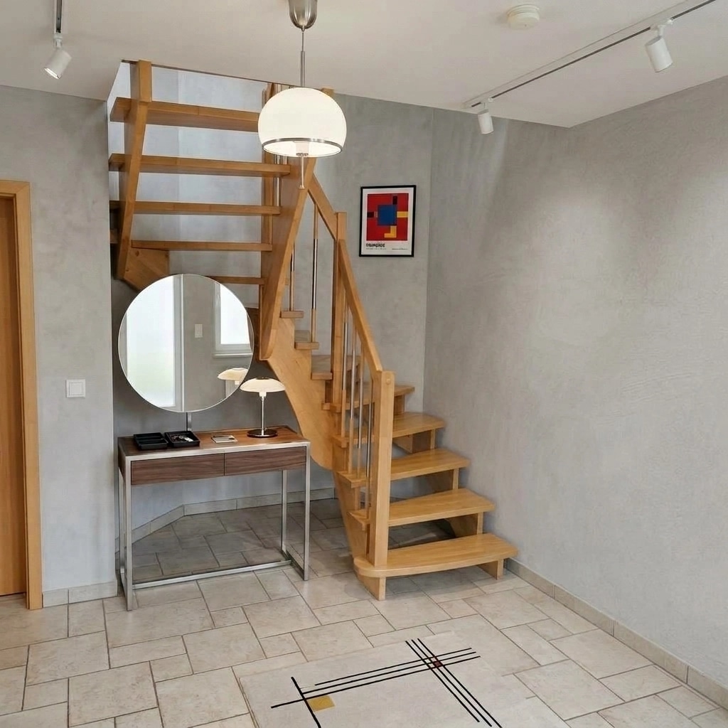 Hallway interior in Bauhaus style — photo by GenRoom AI