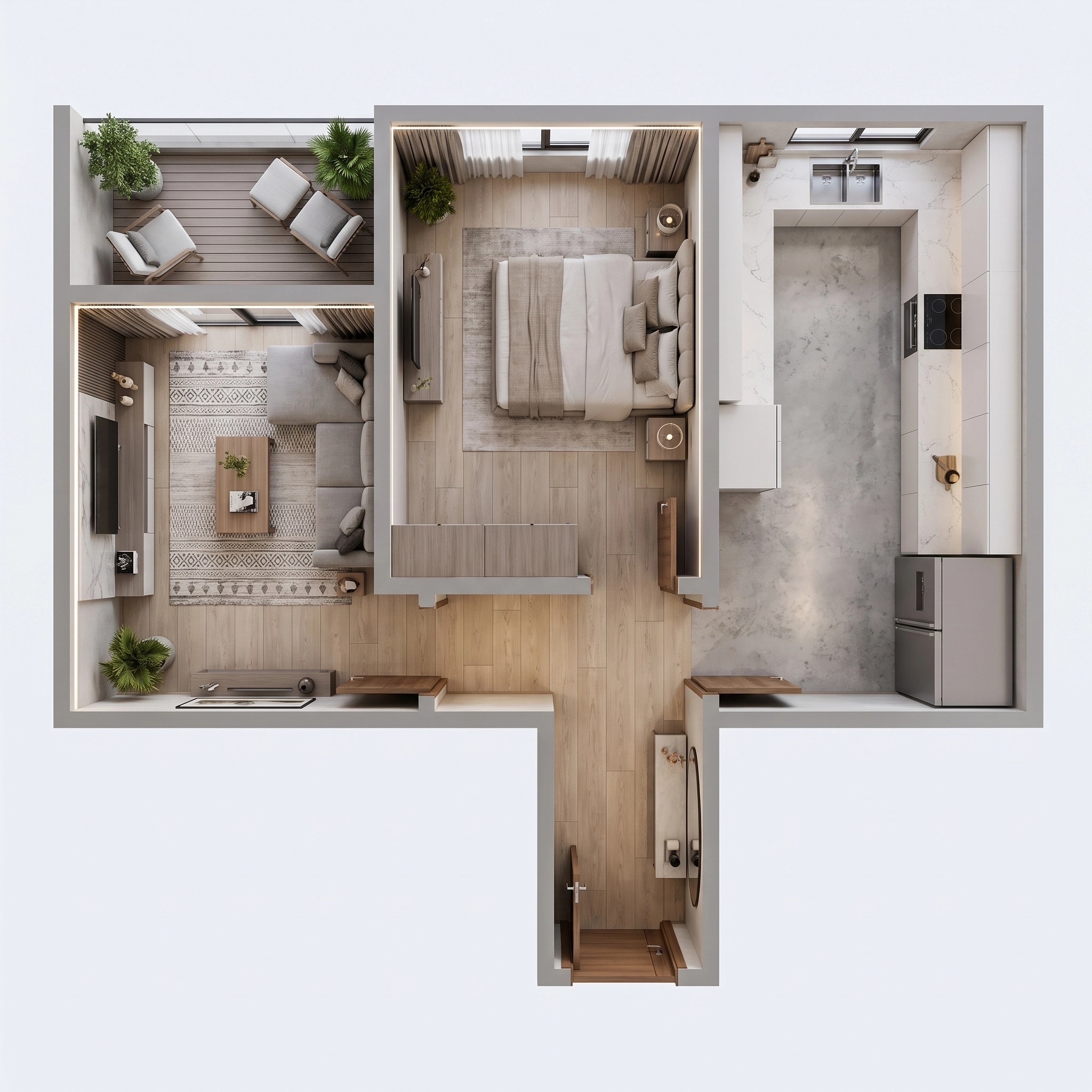 Interior design in Contemporary style — Living Room by GenRoom AI