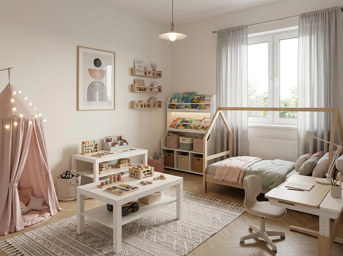 Scandinavian Kids Room design — interior photo by GenRoom AI