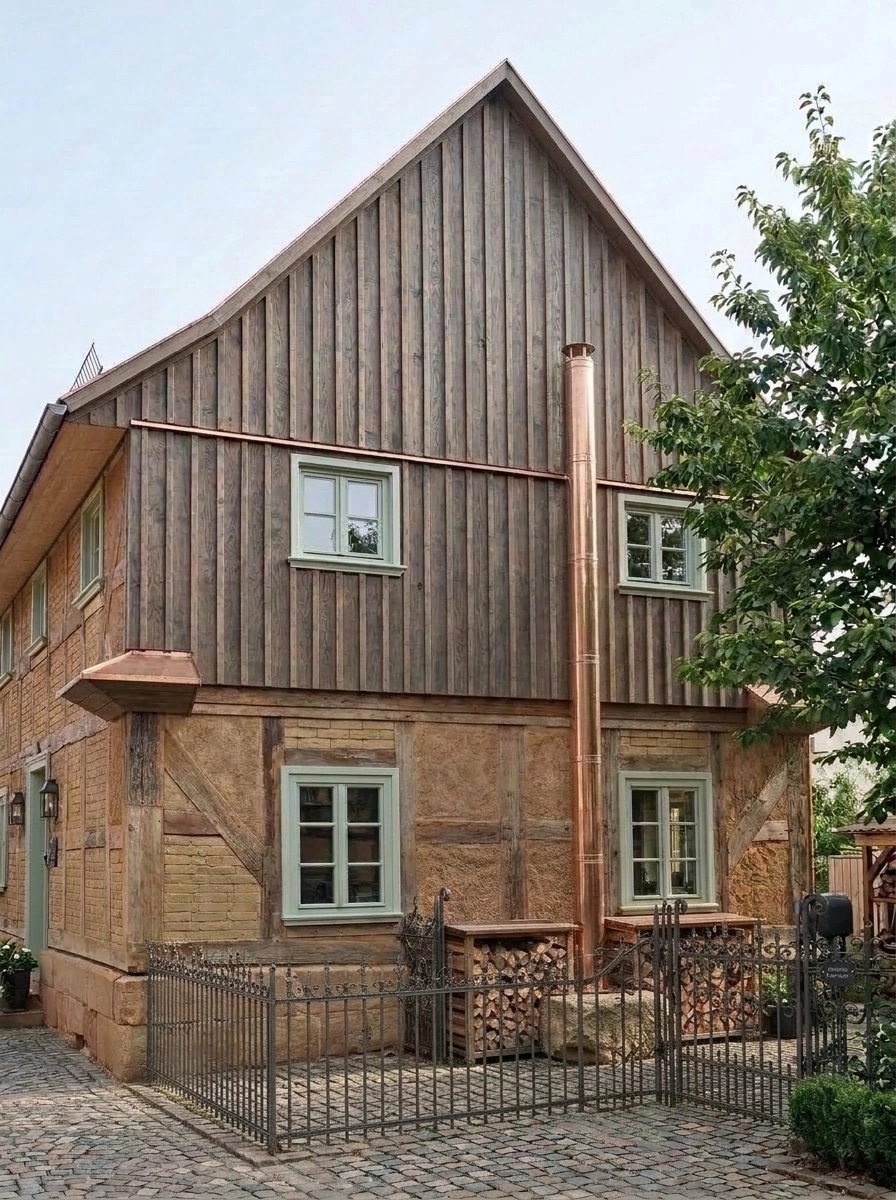 Facade design in Barnhouse Facade style — photo by GenRoom AI