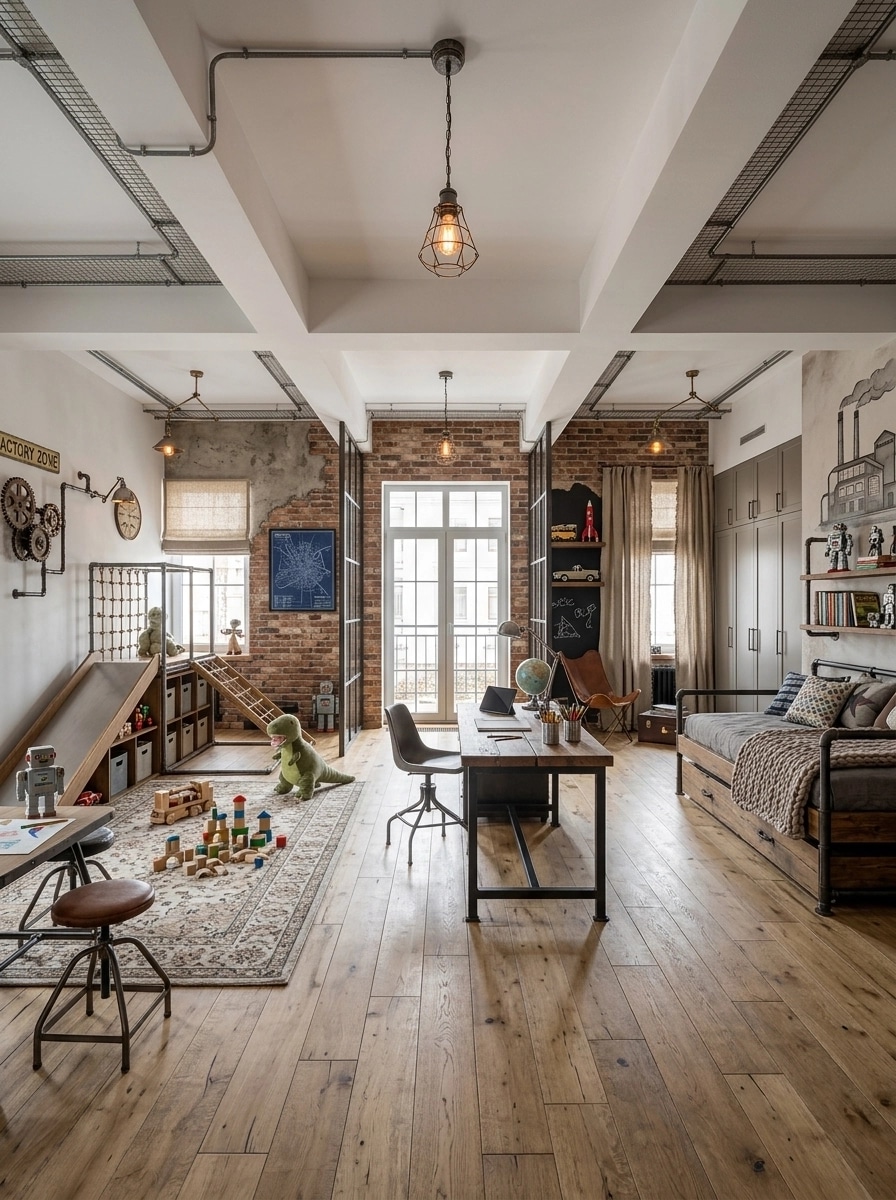 Interior design in Loft / Industrial style — Kids Room by GenRoom AI