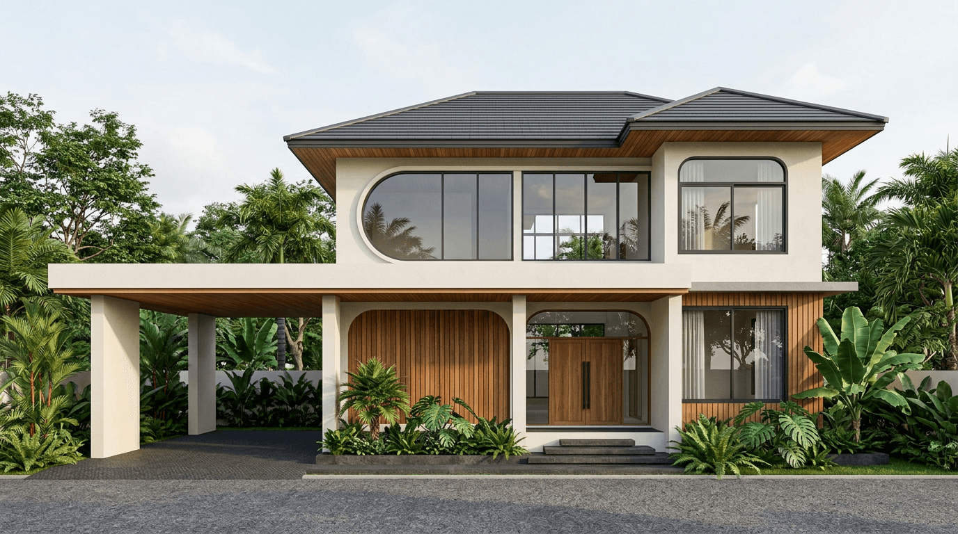 Cephe tasarımı Contemporary Facade stili — Cephe GenRoom AI