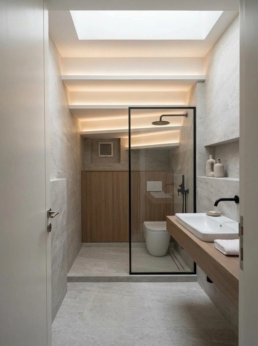 Minimalism Bathroom design — interior photo by GenRoom AI