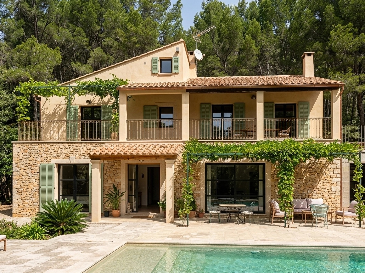Diseño de fachada en estilo Mediterranean Facade — Fachada por GenRoom AI
