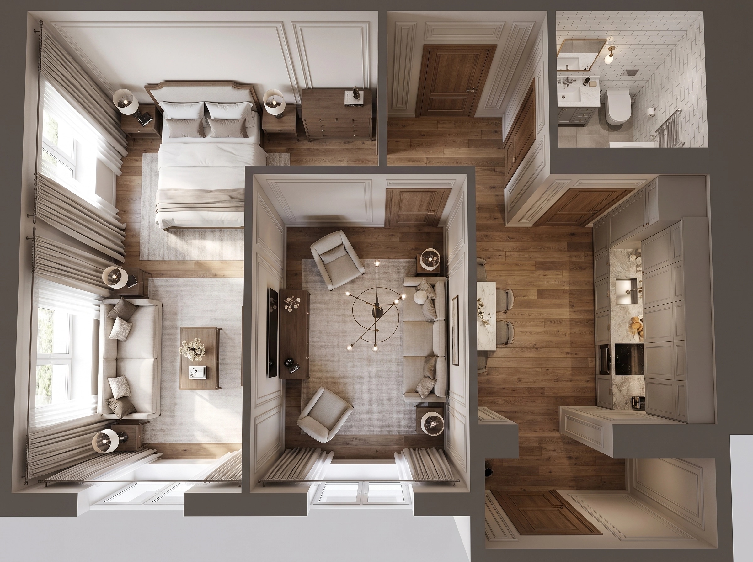 Transitional Living Room design — interior photo by GenRoom AI