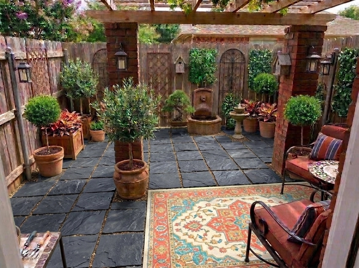 Landscape design in Mediterranean Yard style — Yard by GenRoom AI