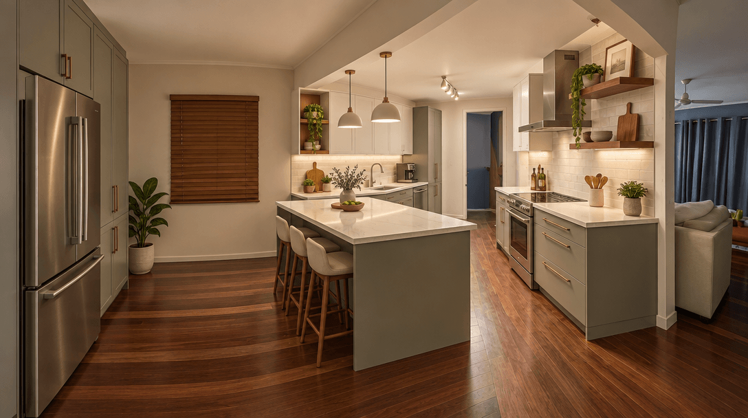 Kitchen interior in Contemporary style — photo by GenRoom AI