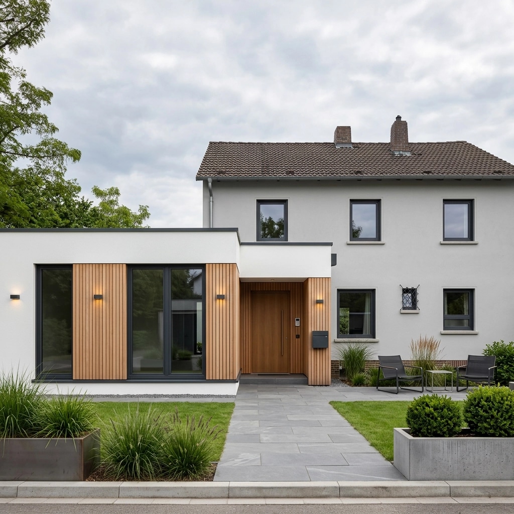 Facade design in German Modernist Facade style — Facade by GenRoom AI