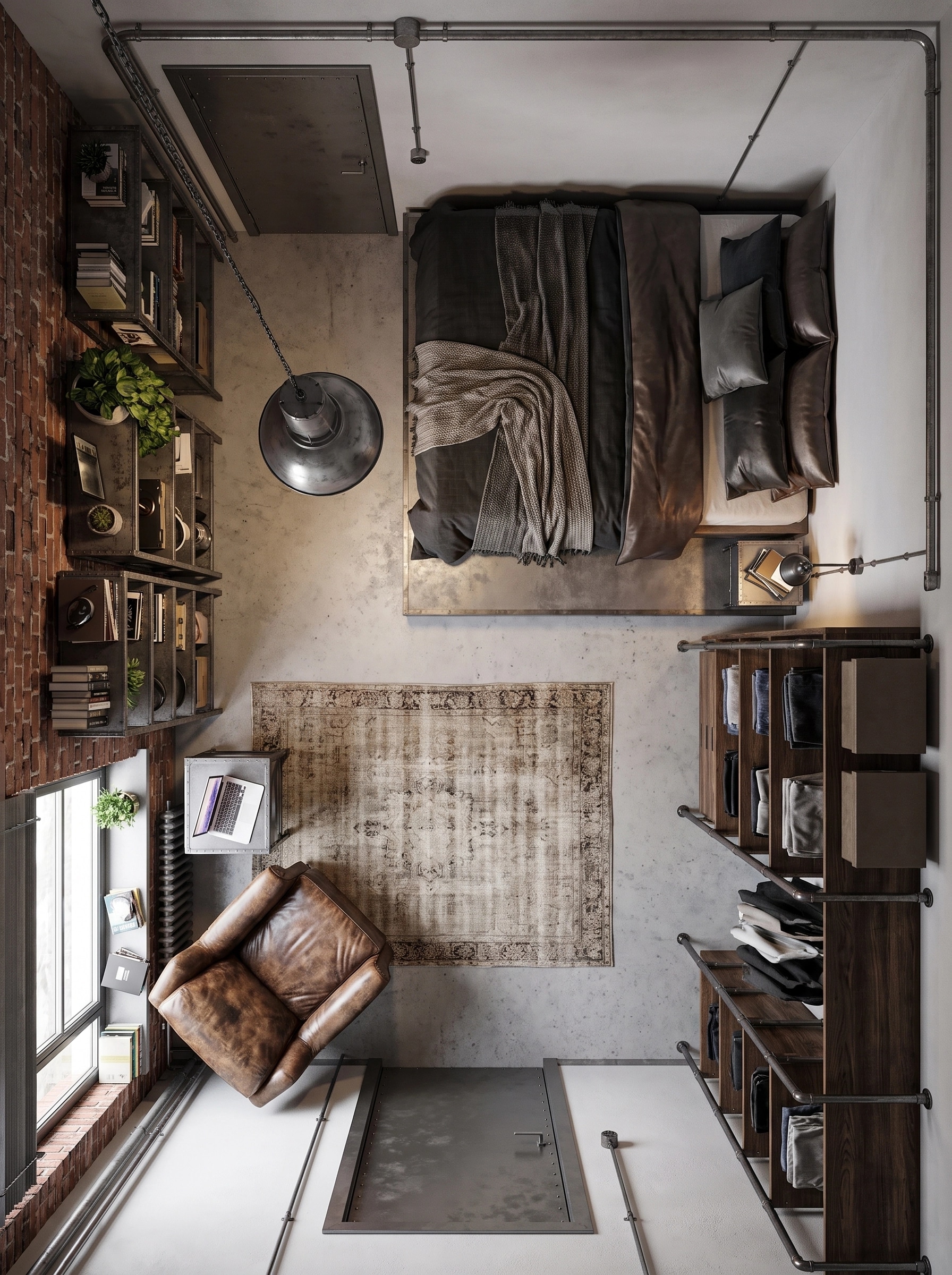 Interior design in Loft / Industrial style — Living Room by GenRoom AI
