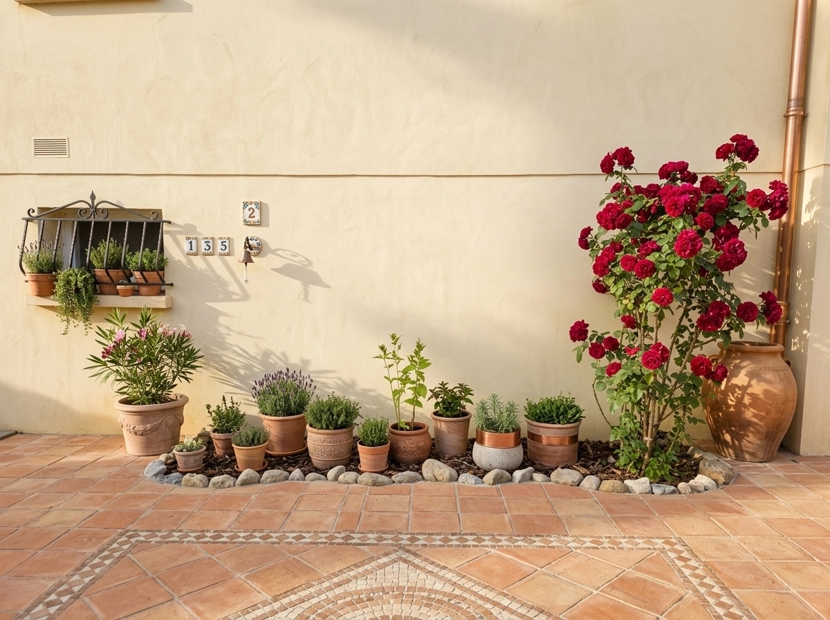 Facade design in Mediterranean Facade style — photo by GenRoom AI