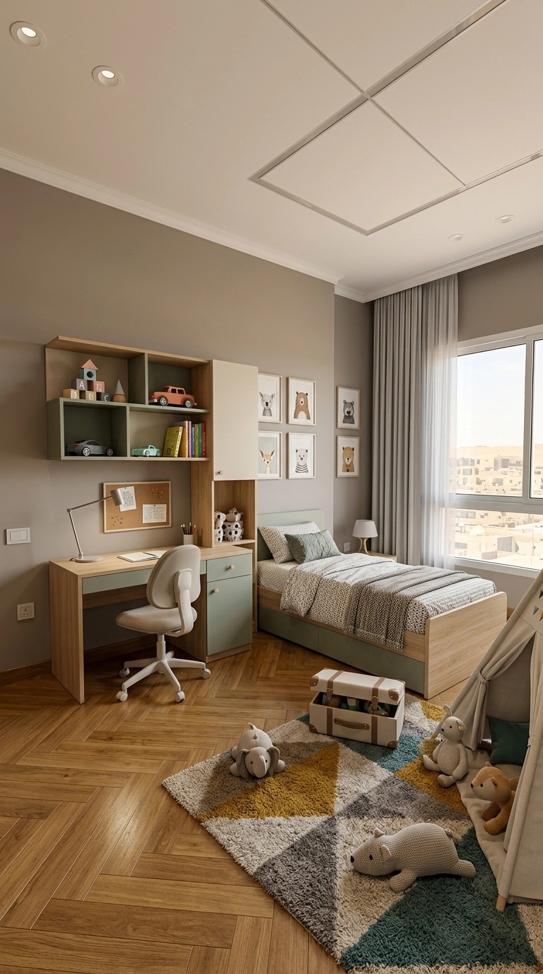 Contemporary Kids Room design — interior photo by GenRoom AI