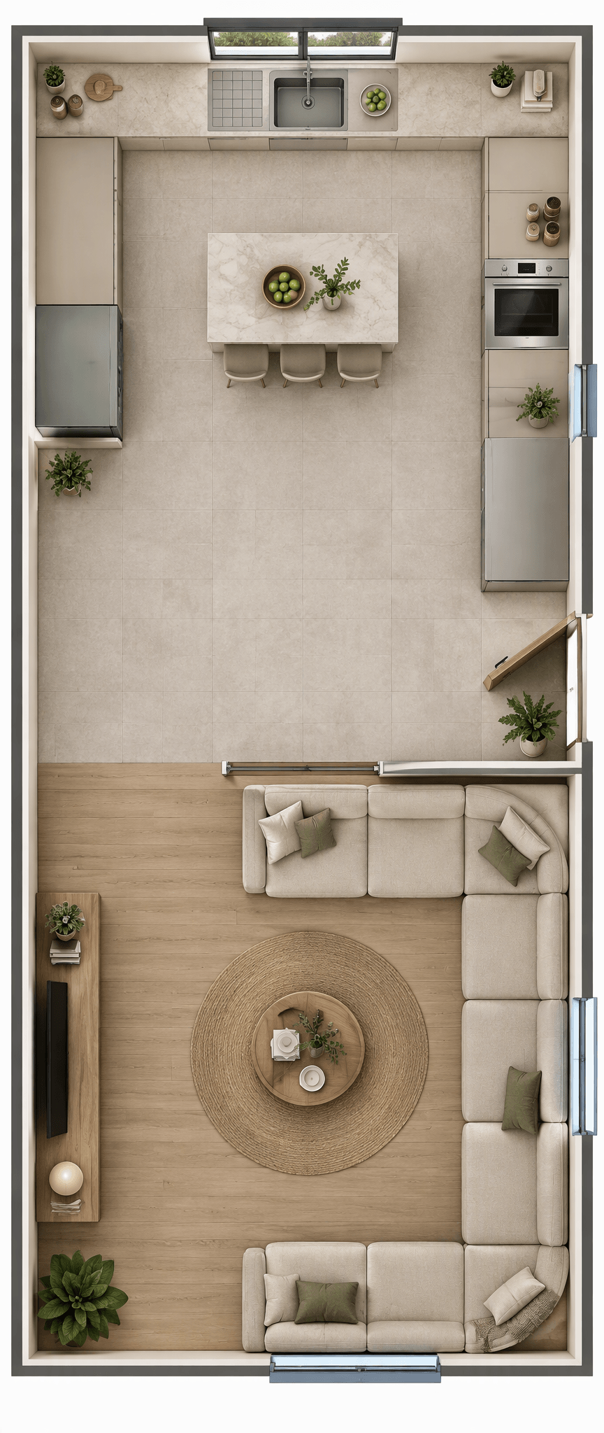 Minimalism Living Room design — interior photo by GenRoom AI