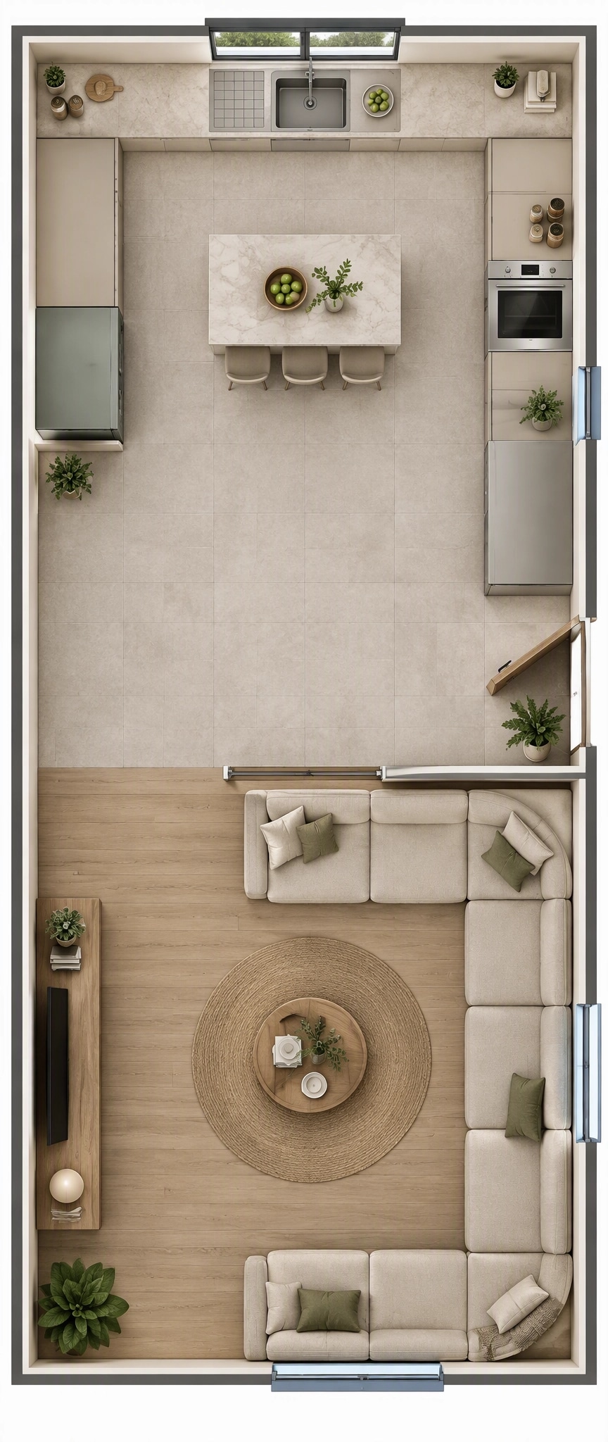Interior design in Minimalism style — Living Room by GenRoom AI