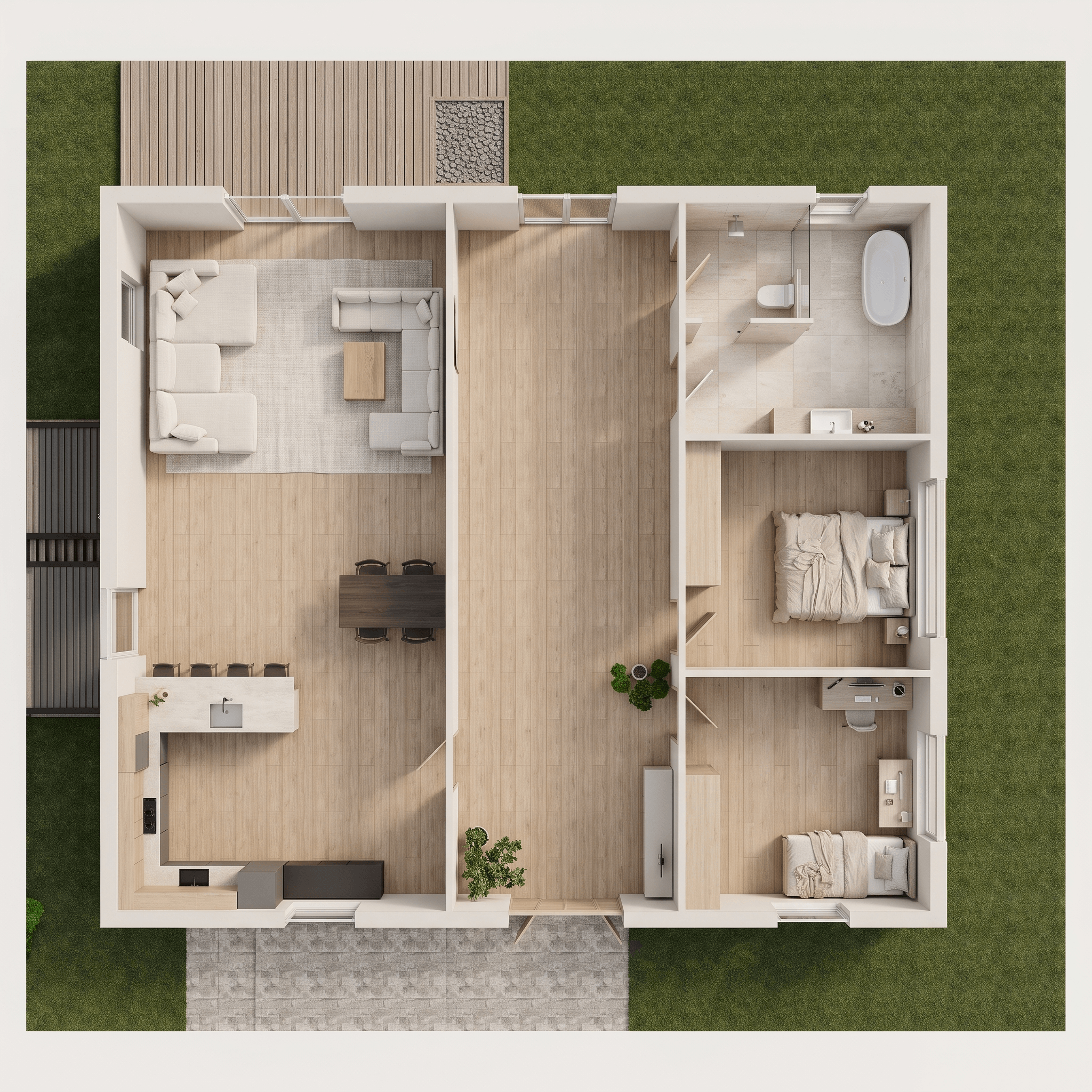 Interior design in Minimalism style — Living Room by GenRoom AI