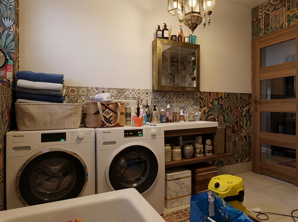 Bathroom interior in Eclectic style — photo by GenRoom AI