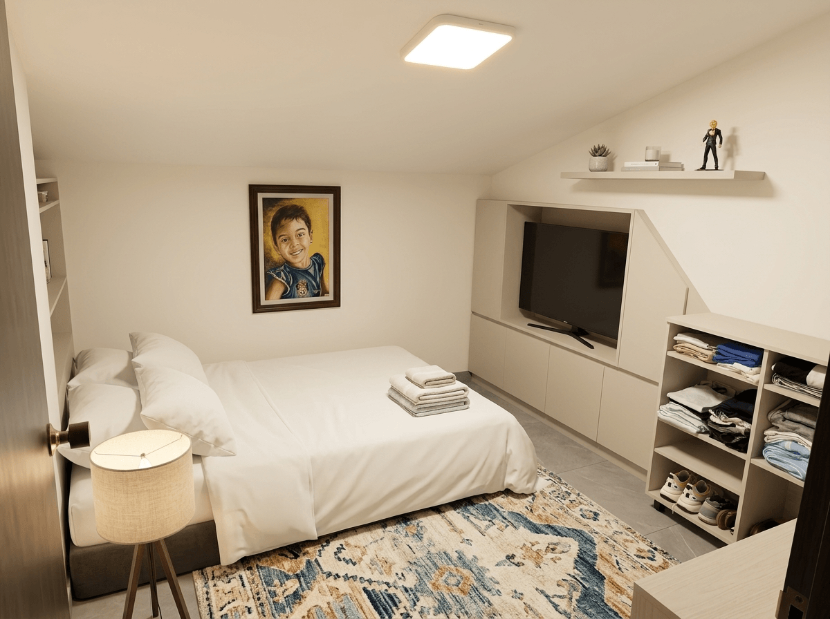 Bedroom interior in no_style style — photo by GenRoom AI