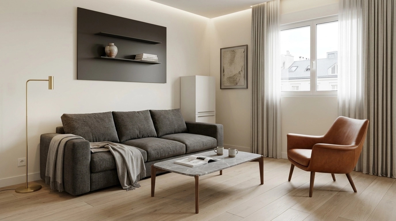 Minimalism Living Room design — interior photo by GenRoom AI