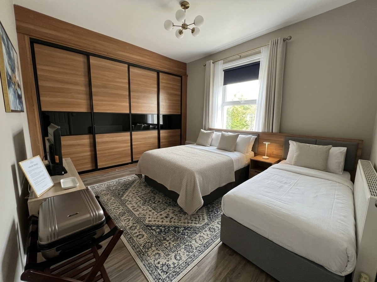 Transitional Bedroom design — interior photo by GenRoom AI