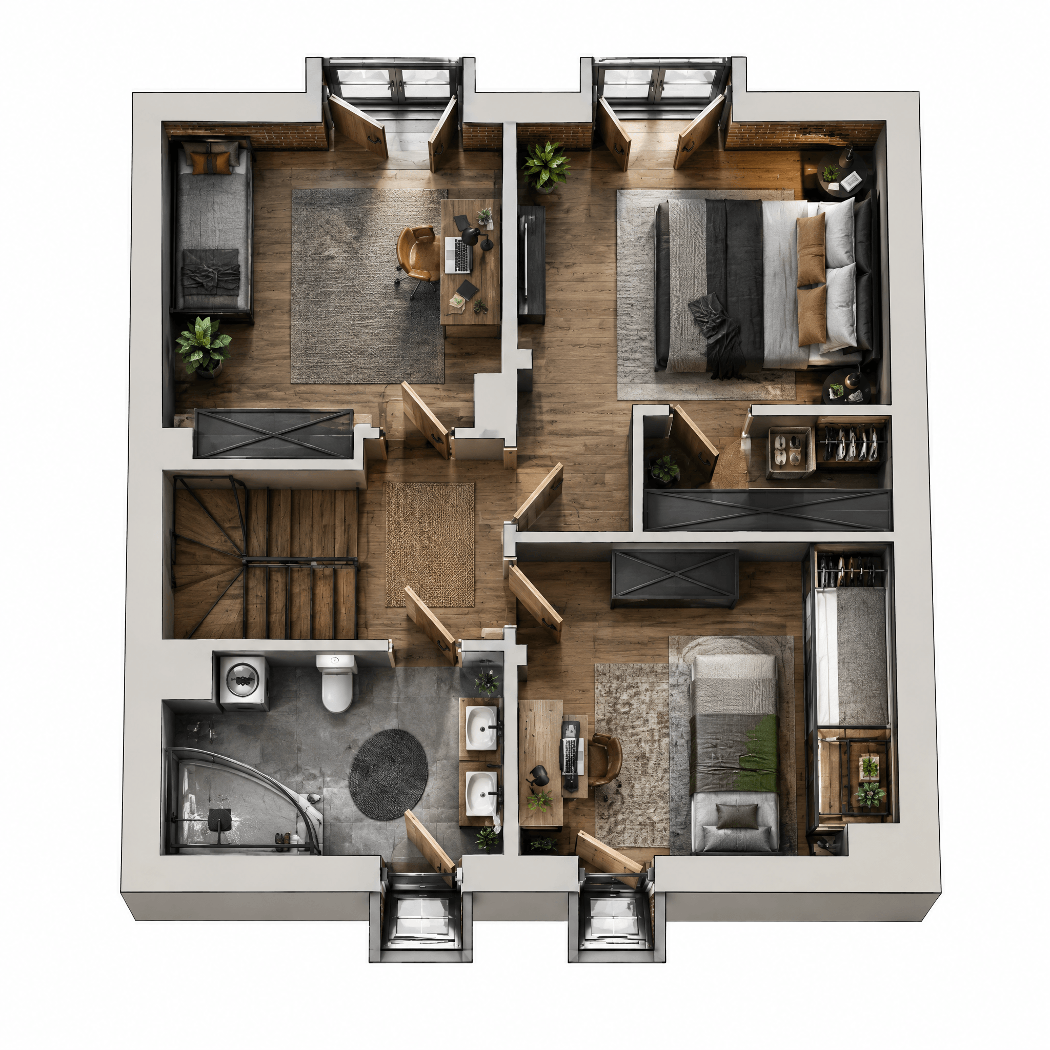 Interior design in Loft / Industrial style — Living Room by GenRoom AI