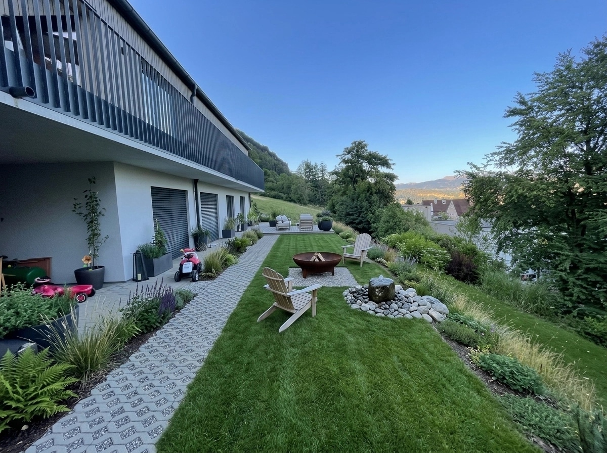 Landscape design in Scandinavian Garden style — Yard by GenRoom AI
