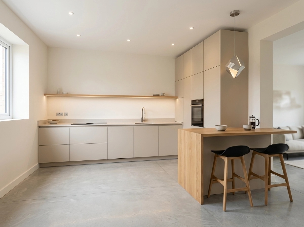 Minimalism Kitchen design — interior photo by GenRoom AI