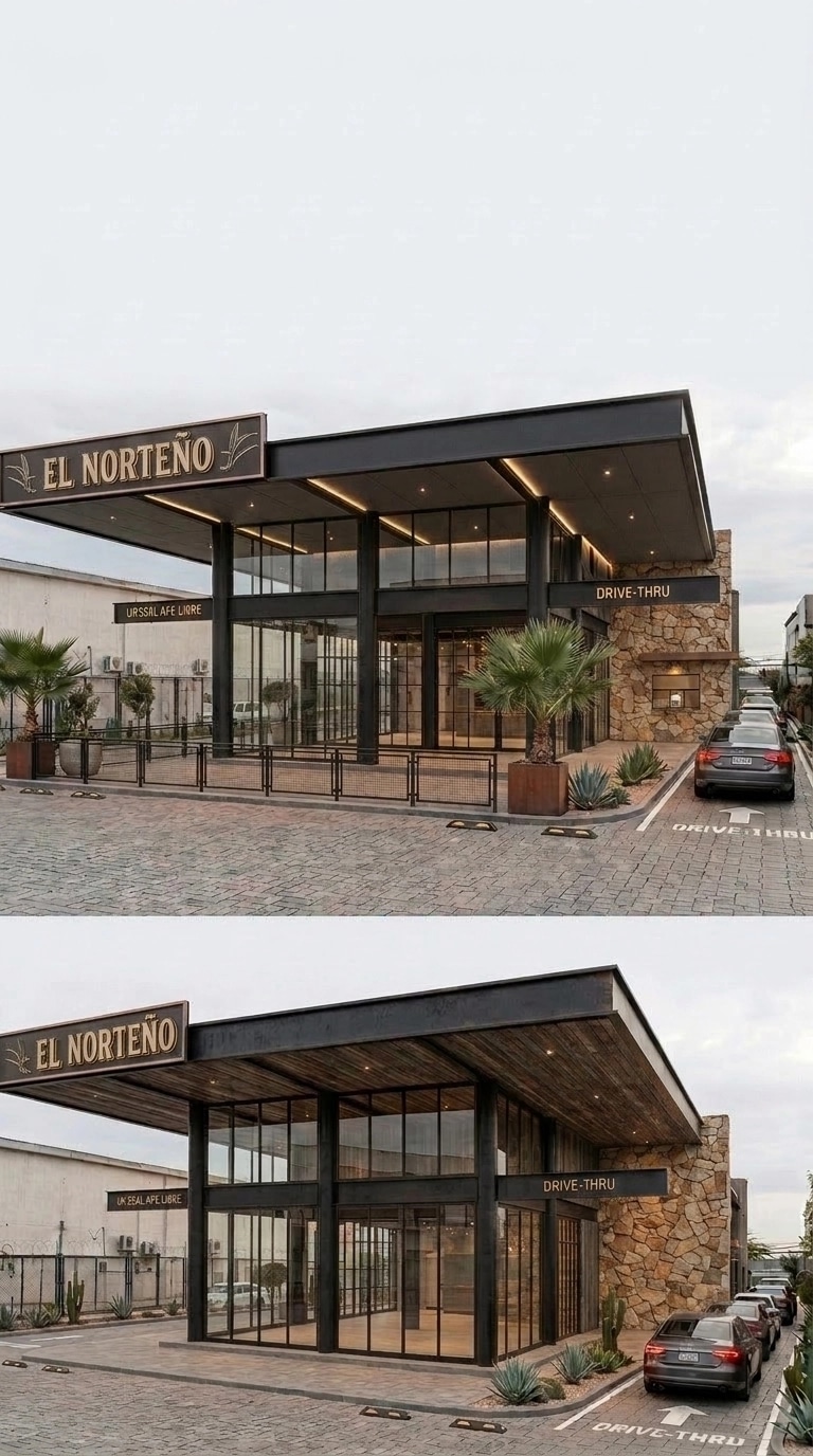Facade design in Blacktec Facade style — Facade by GenRoom AI