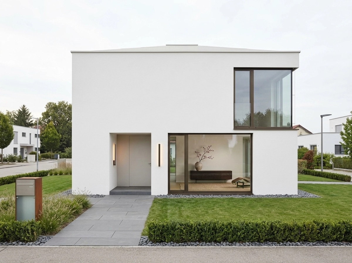 Facade design in Minimalist Facade style — photo by GenRoom AI