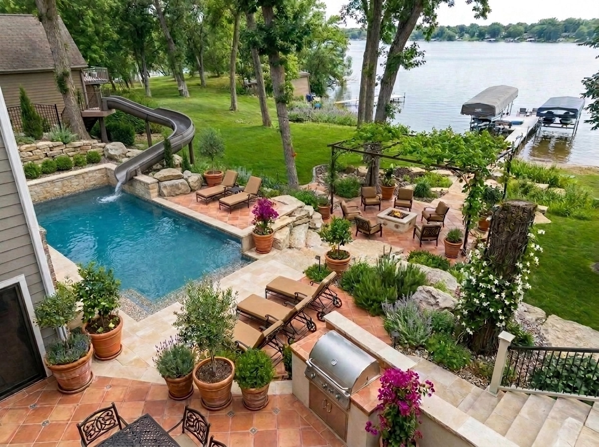 Landscape design in Mediterranean Yard style — Yard by GenRoom AI