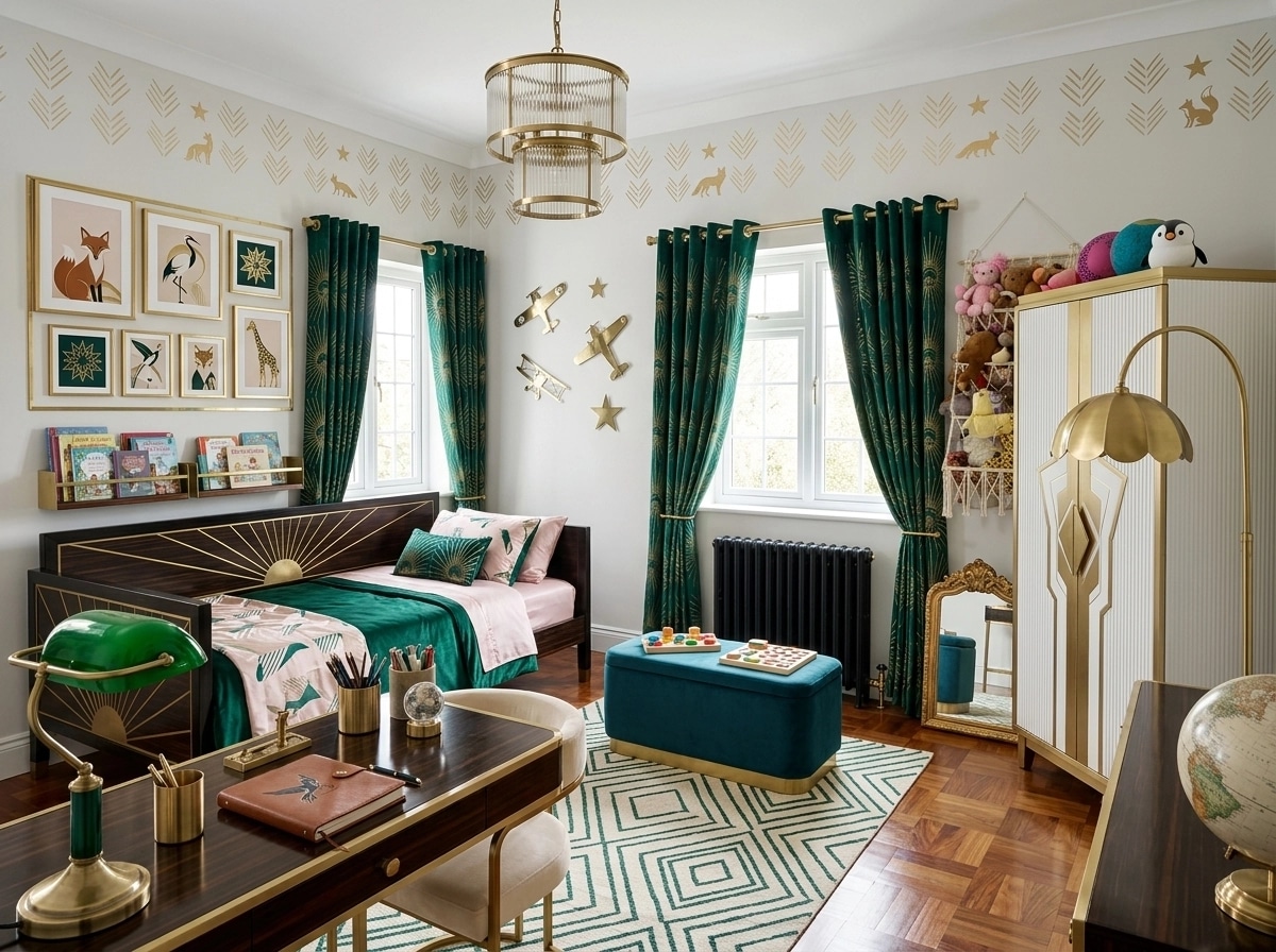 Art Deco Kids Room design — interior photo by GenRoom AI