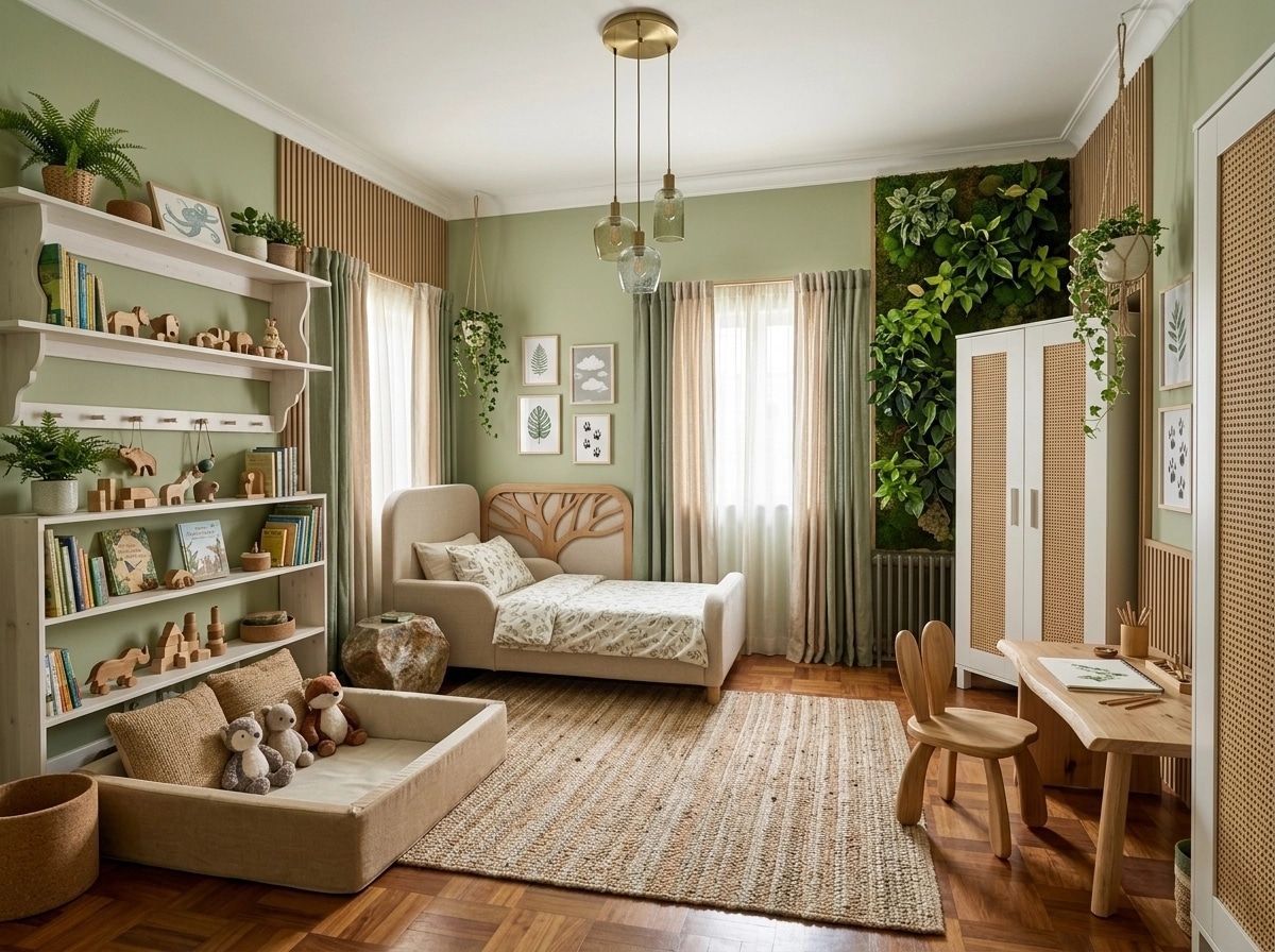 Biophilic Kids Room design — interior photo by GenRoom AI