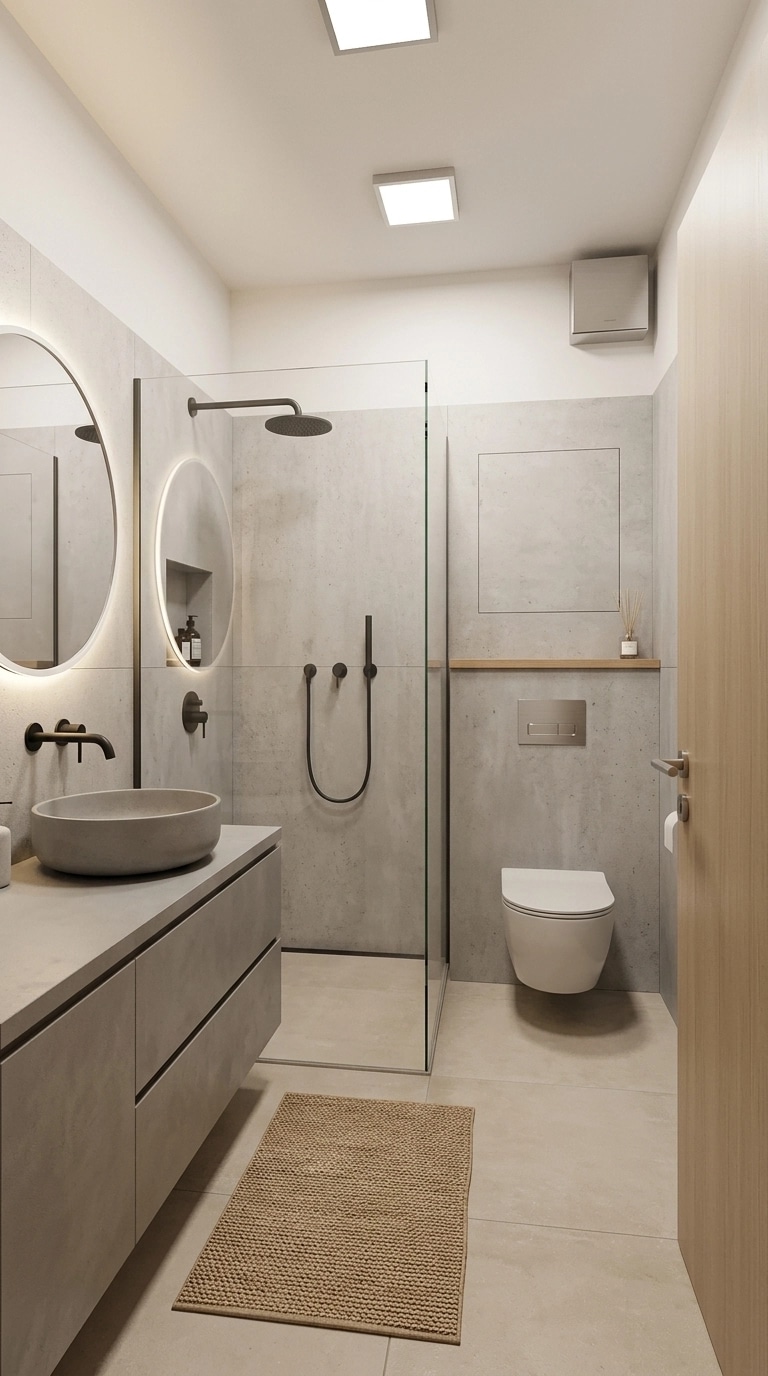 Bathroom interior in Minimalism style — photo by GenRoom AI