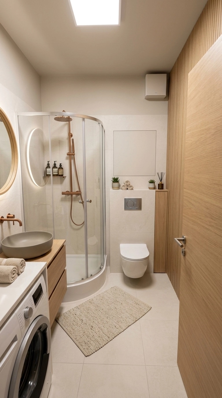 Bathroom interior in Scandinavian style — photo by GenRoom AI