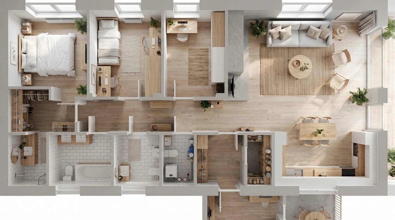Interior design in Scandinavian style — Living Room by GenRoom AI