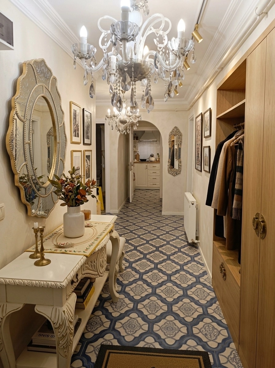 Hallway interior in Eclectic style — photo by GenRoom AI