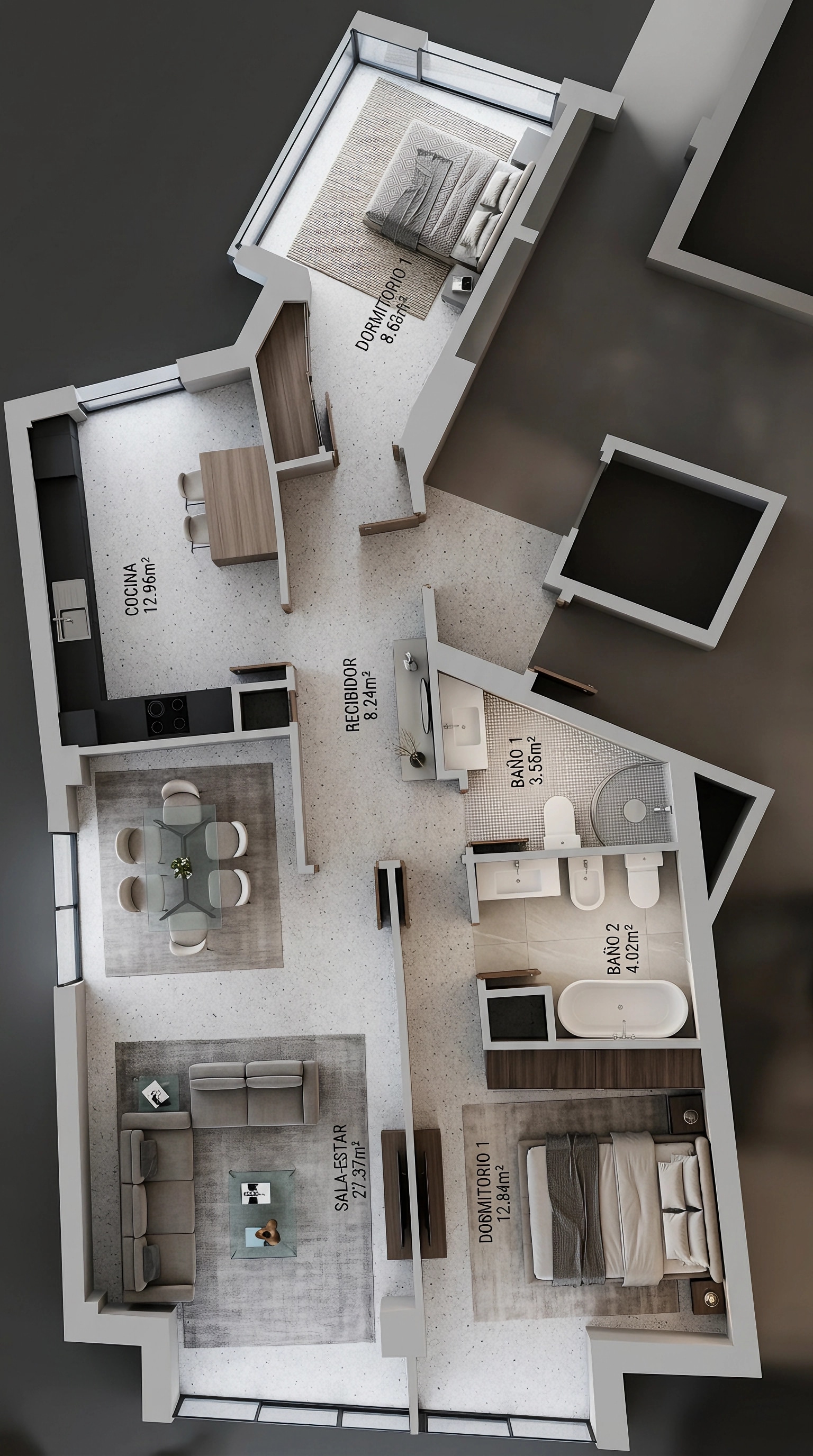Interior design in Contemporary style — Living Room by GenRoom AI
