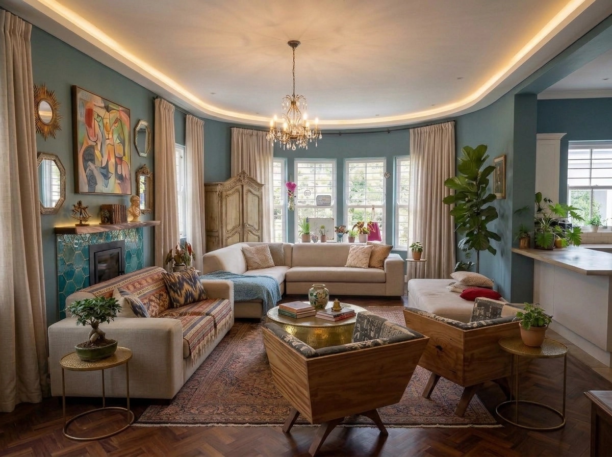 Interior design in Eclectic style — Living Room by GenRoom AI