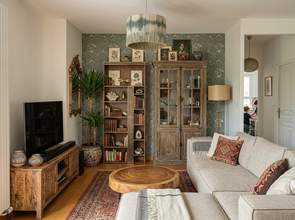 Interior design in Bohemian style — Living Room by GenRoom AI