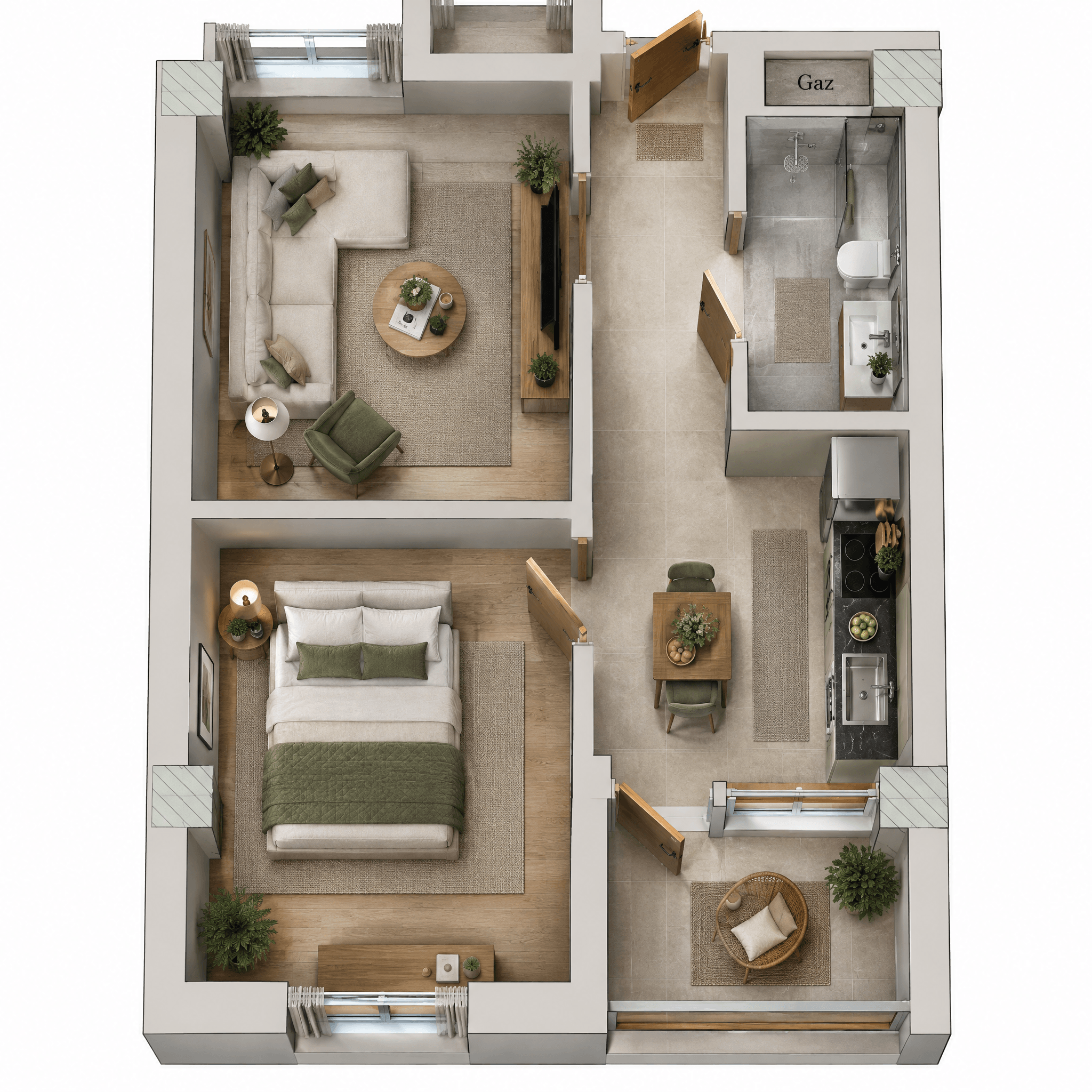 Interior design in Contemporary style — Living Room by GenRoom AI
