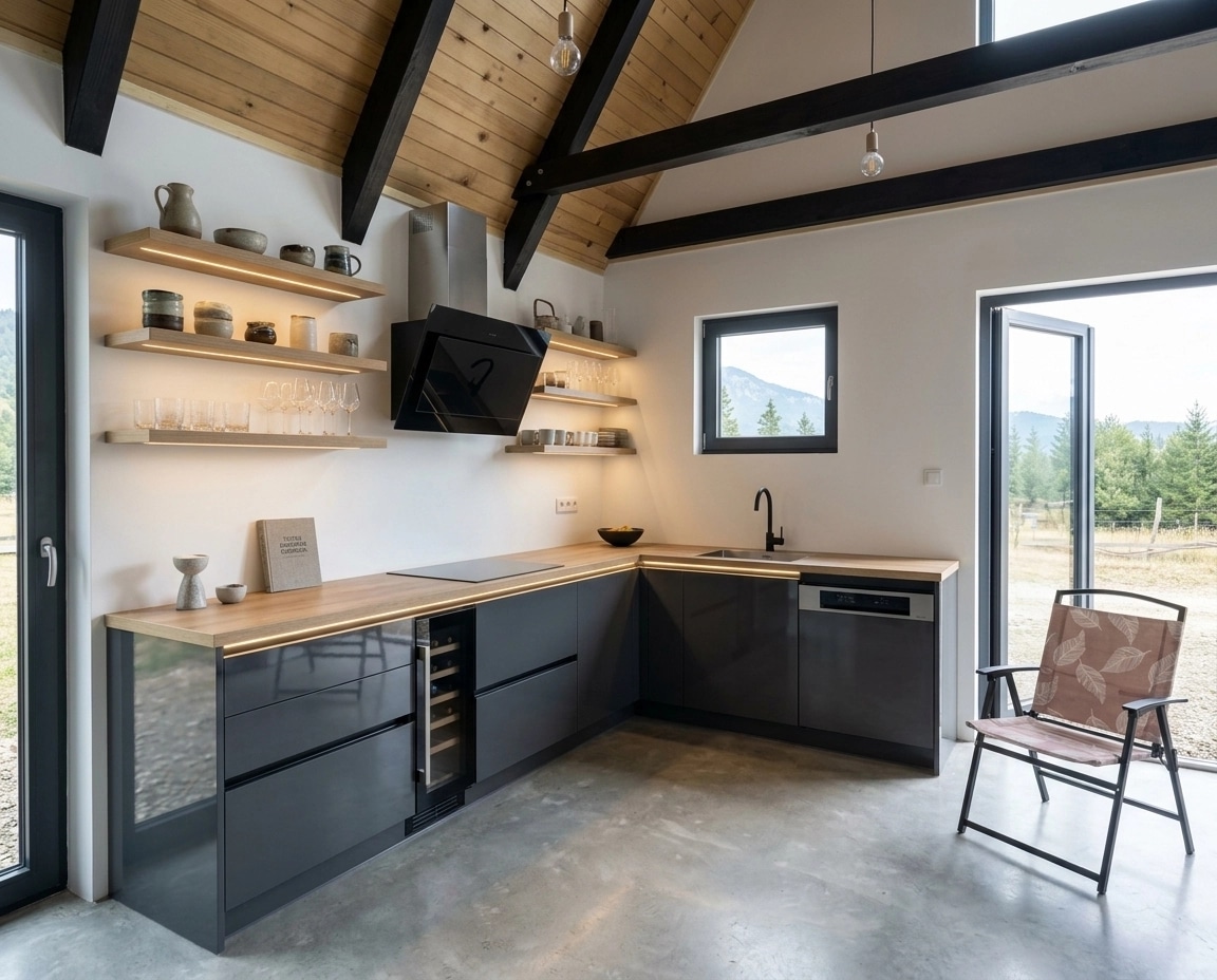 Kitchen interior in Scandinavian style — photo by GenRoom AI