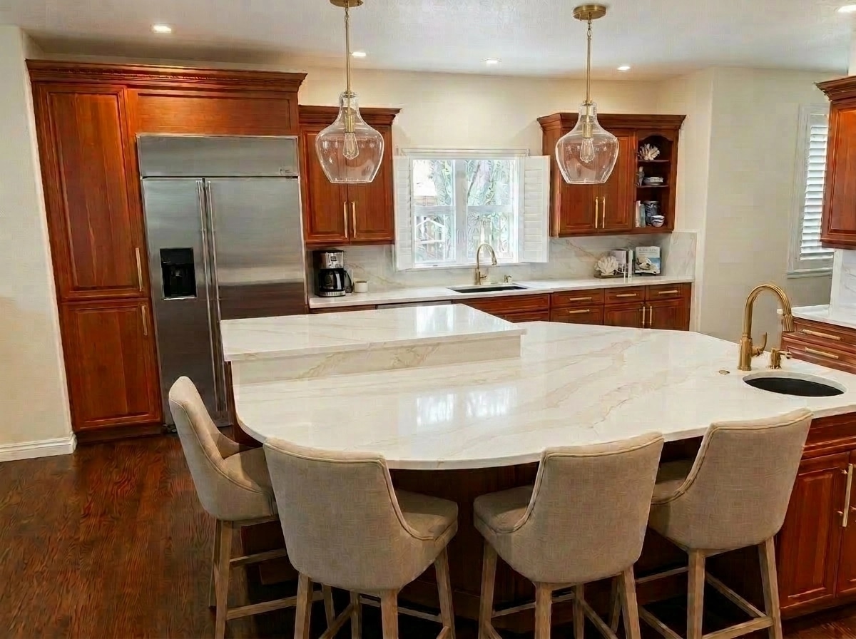Design d'interni in stile Coastal / Hamptons — Cucina di GenRoom AI