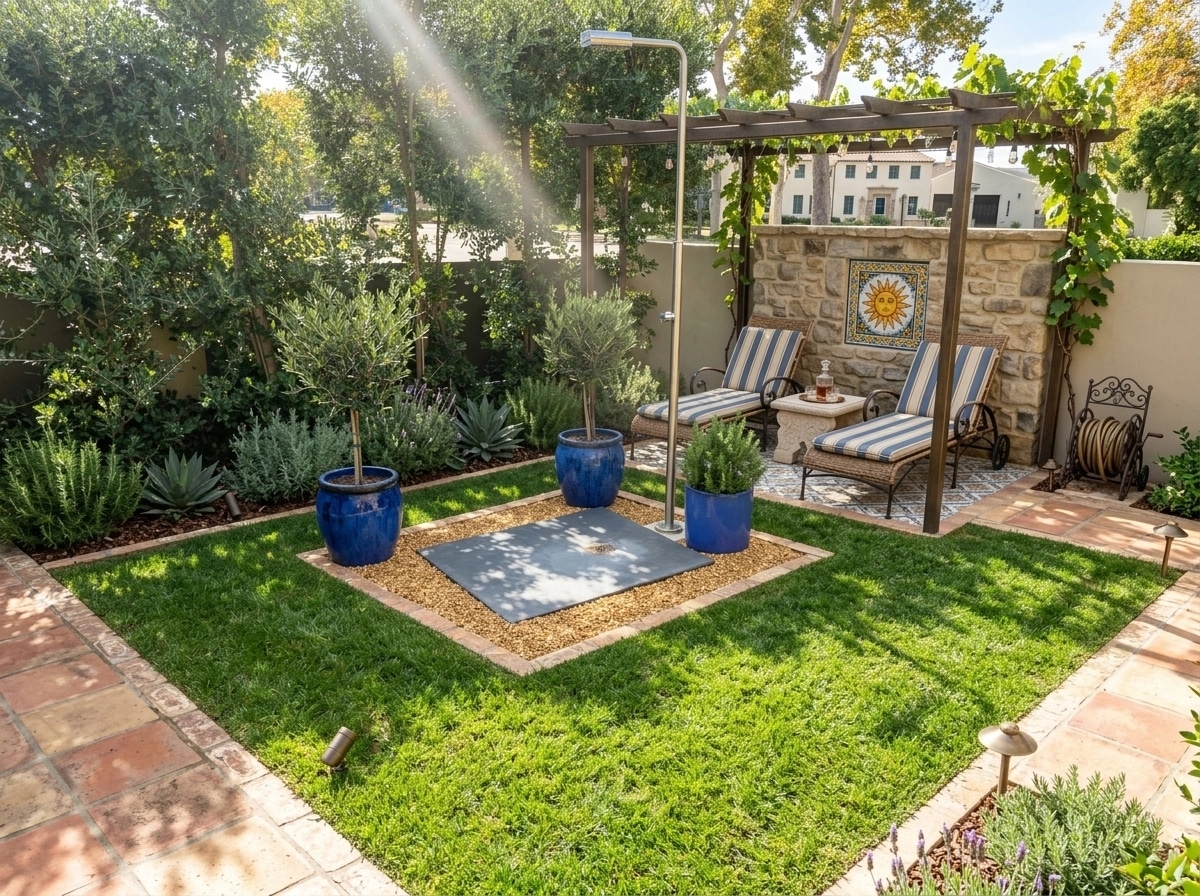 Landscape design in Mediterranean Yard style — Yard by GenRoom AI