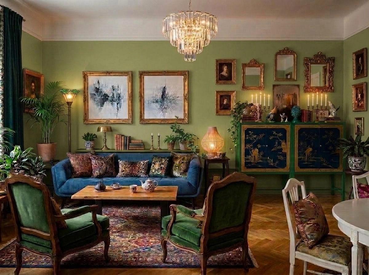 Maximalist Soggiorno design — interior photo by GenRoom AI