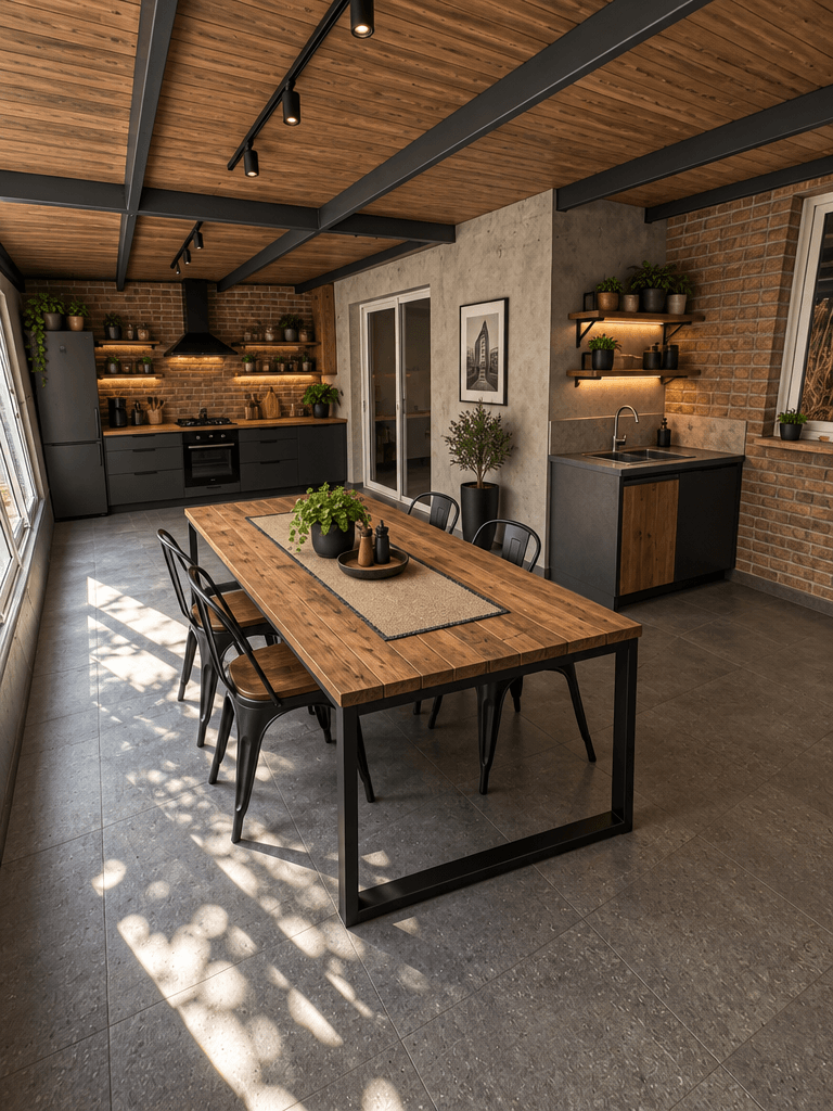 Kitchen interior in Loft / Industrial style — photo by GenRoom AI