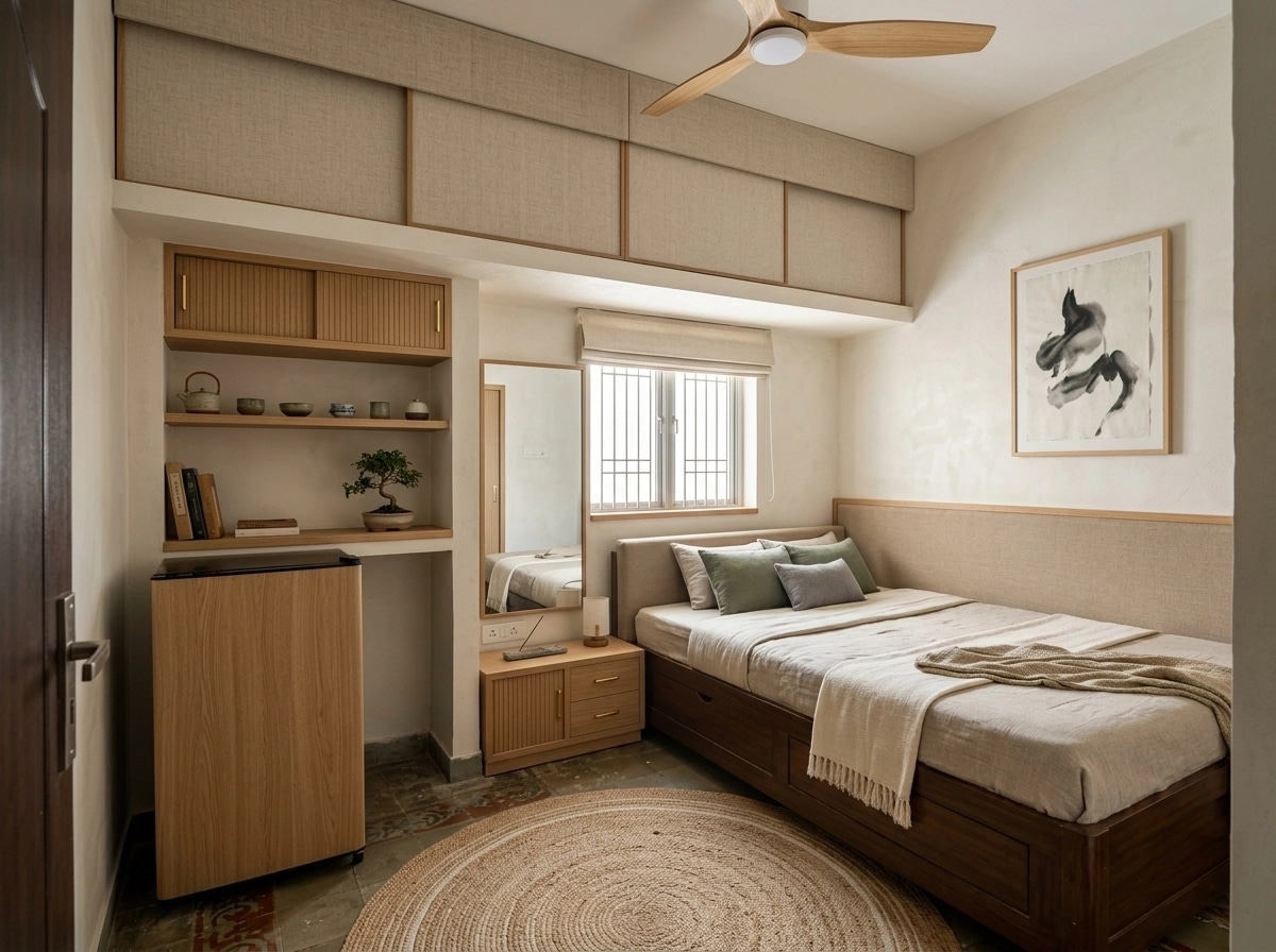Japandi Bedroom design — interior photo by GenRoom AI