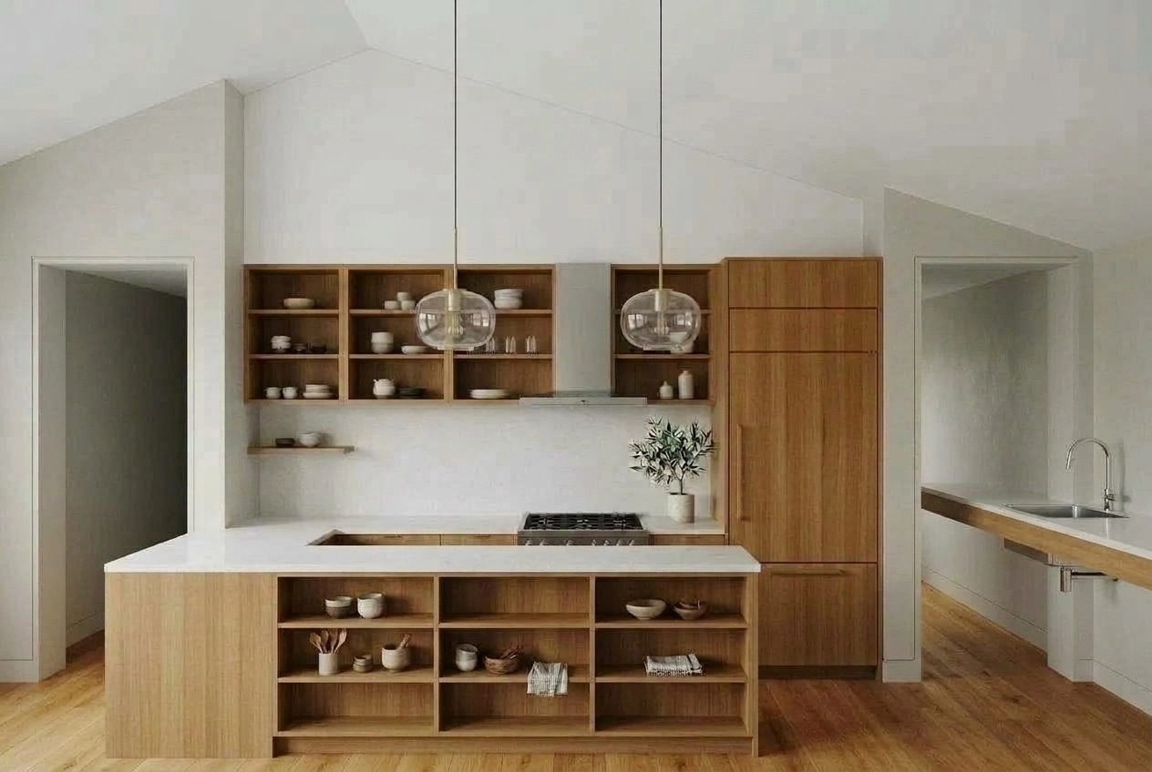 Kitchen interior in Scandinavian style — photo by GenRoom AI