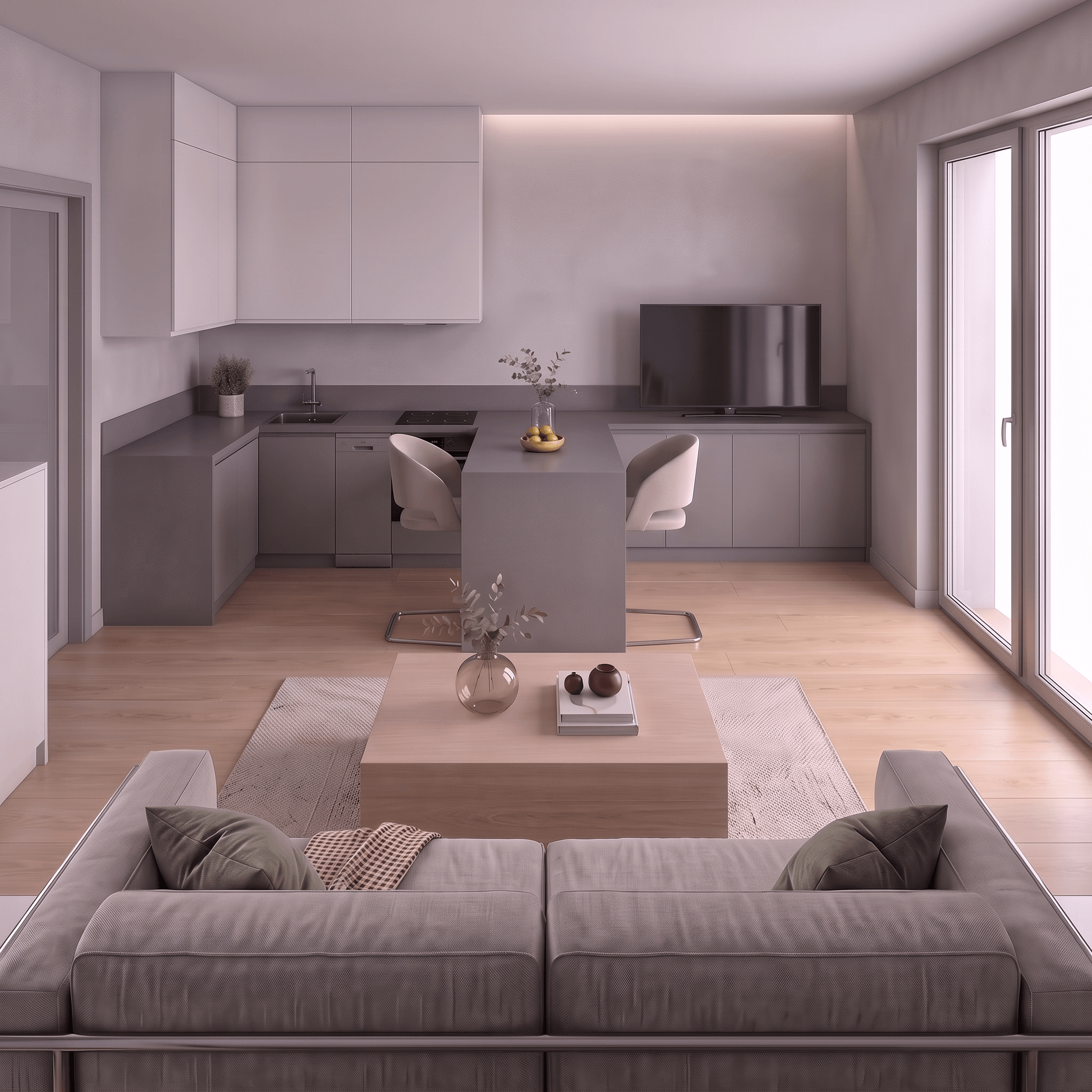 Minimalism Living Room design — interior photo by GenRoom AI