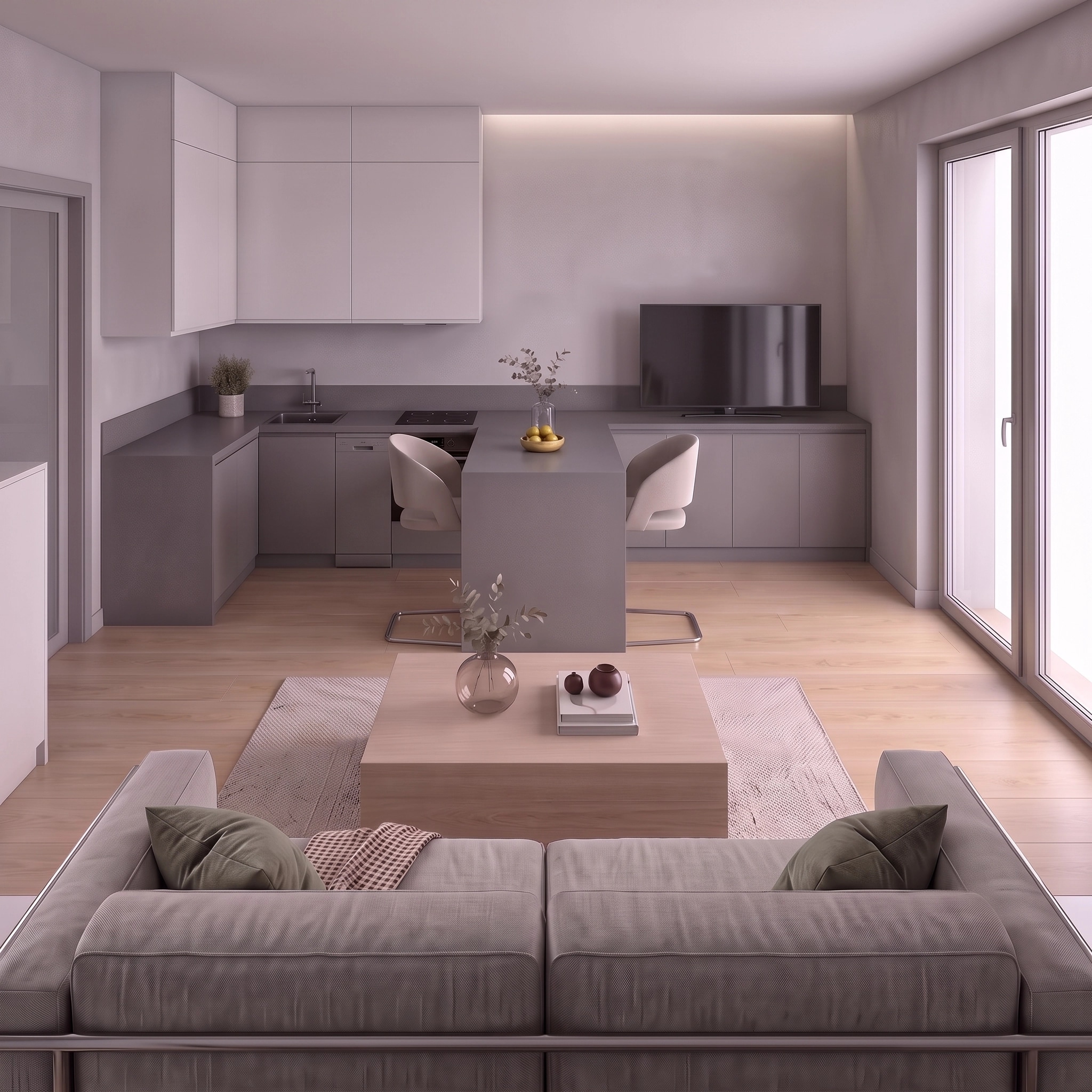 Interior design in Minimalism style — Living Room by GenRoom AI