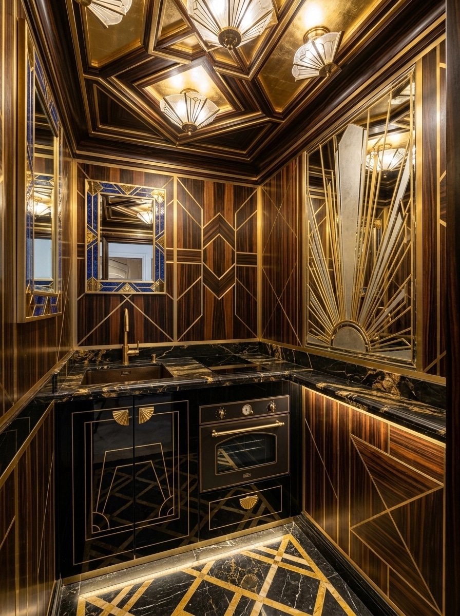 İç mekân tasarımı Art Deco stili — Mutfak GenRoom AI