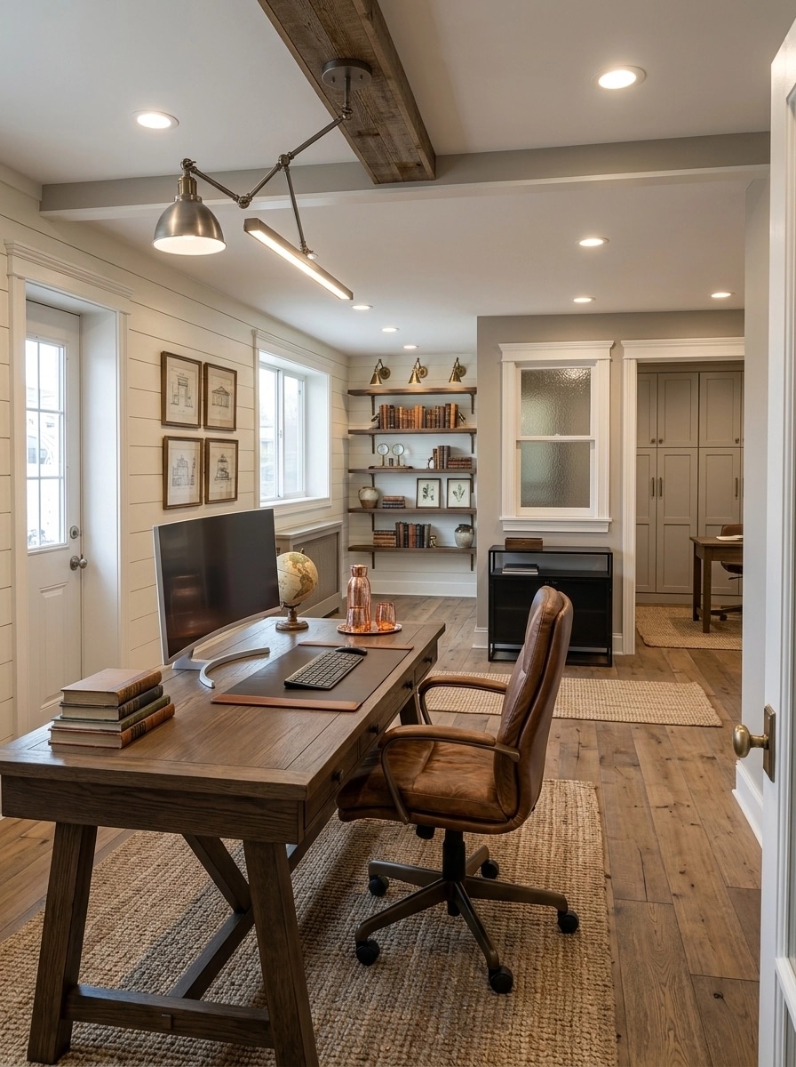 Office interior in Modern Farmhouse style — photo by GenRoom AI
